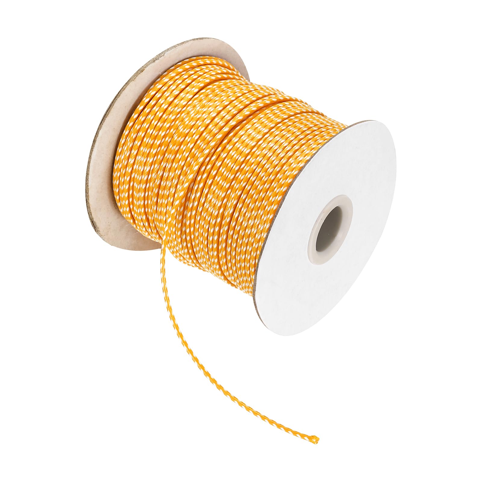 sourcing map Waxed Cord 2mm Waxed Thread 87 Yard Wax String Leather Cord for Bracelet Making, Necklaces, Beading, Jewelry Making and DIY Crafts(Golden Yellow/White)