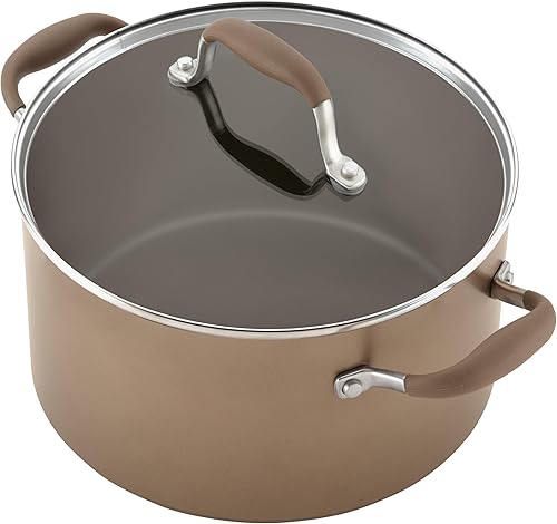 Miniatura 14 de Anolon Advanced Home - Juego de ollas y sartenes antiadherentes anodizados duros, 9 piezas, color bronce