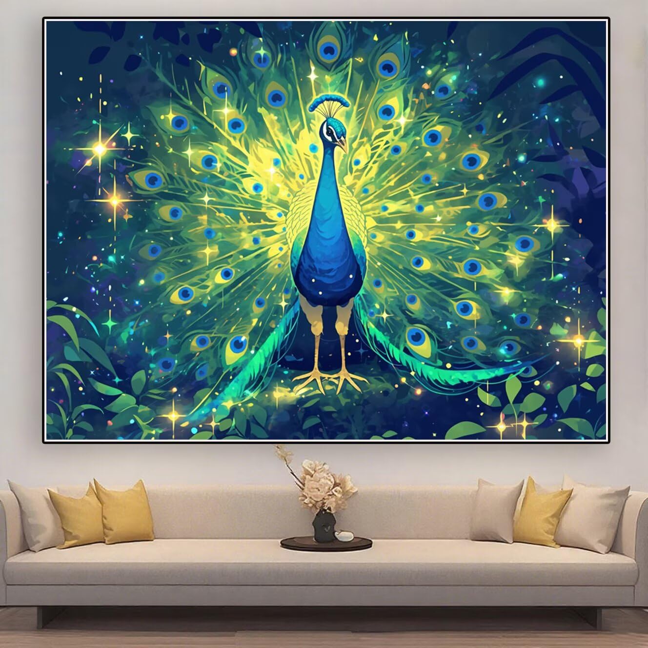 Diamentowe malowanie paw diamentowe malowanie dorośli marzyciel 2025 DIY cyrkonie diamentowe malowanie DIY dorośli mozaika haft obrazy diament 5D, dekoracja ścienna 160x120cm zhad581