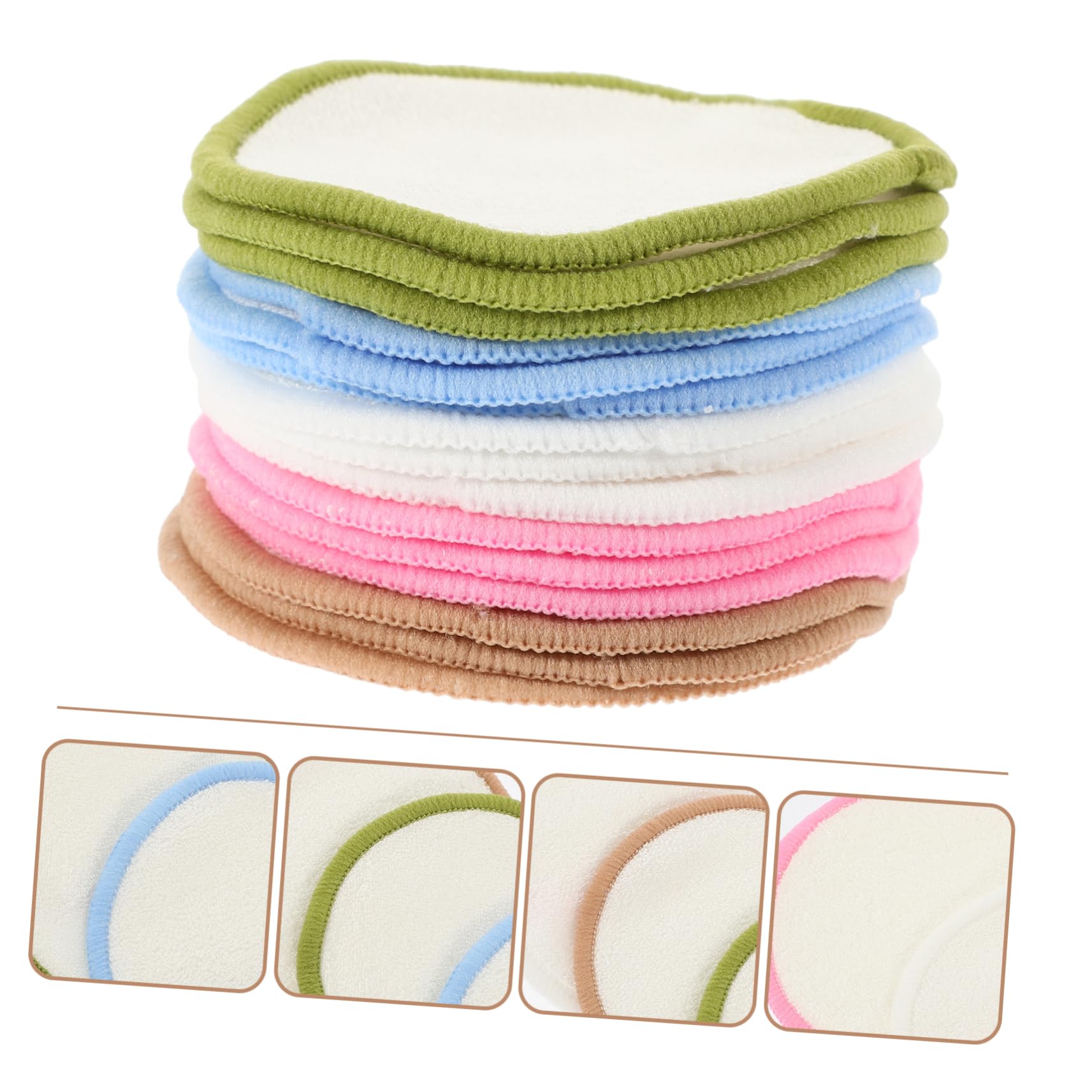 Beavorty 5 Sätze Reinigungspads Entferner Tücher Make-up-schwämme Make-up-pads Wischen Einweichpads Nehmen Make-up-puff Wiederverwendbares Abschminkpad Gel Bambusfaser 15 Stück * 5