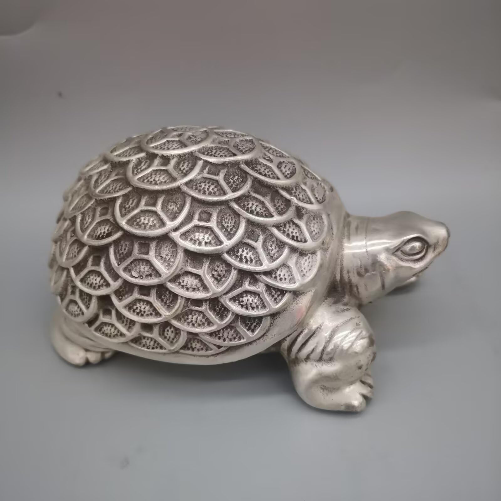 Dytartzx Solid Brass Turtle Statue - Handcrafted Feng Shui Decor for Home Office, Lucky Tortoise Sculpture with Longevity Prosperity Meaning, Collectible Art Gift for El