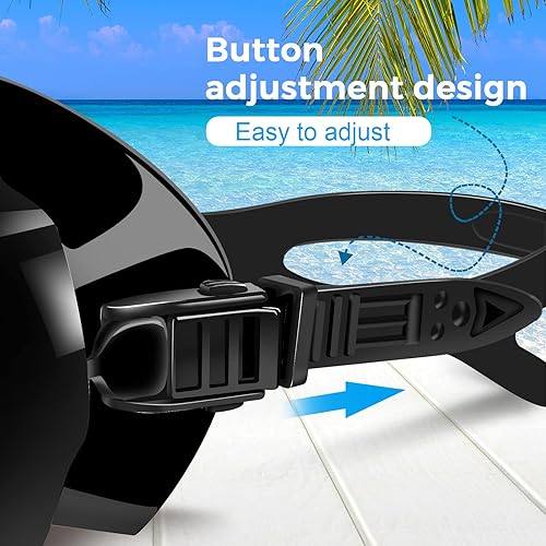 Miniatura 3 de Supertrip Gafas de natación para adultos, paquete de 2 máscaras de buceo con cubierta para la nariz, máscara de buceo de vidrio templado para