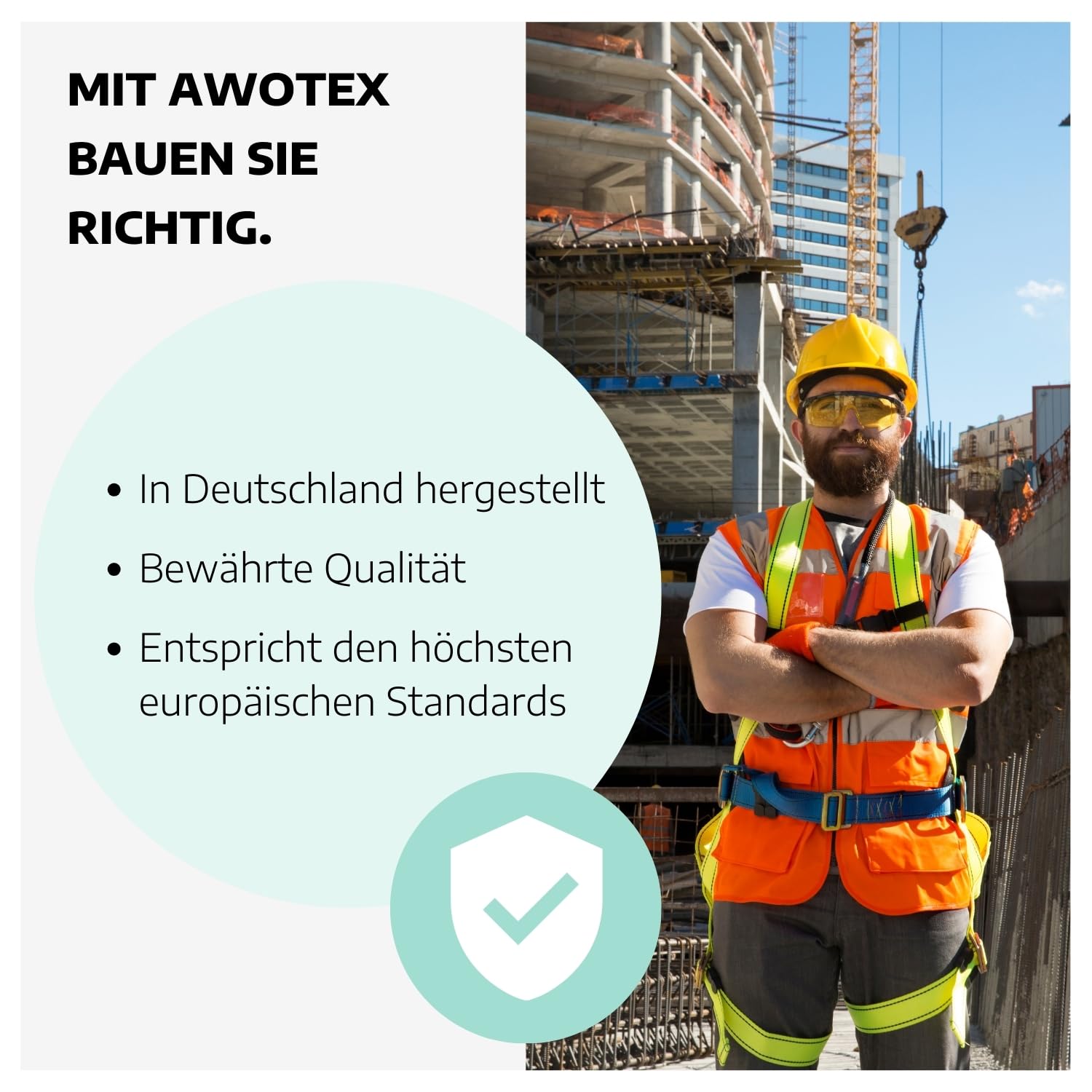 Dreistrang-Kettengehänge 6 mm GK 10 I 1,5 m Lange Anschlagkette Baustelle I Bagger-Zubehör I Traglast 3000kg (0°-45°) & 2120kg (45°-60°) nach EN818-4 I Kettengehänge 3-Strang
