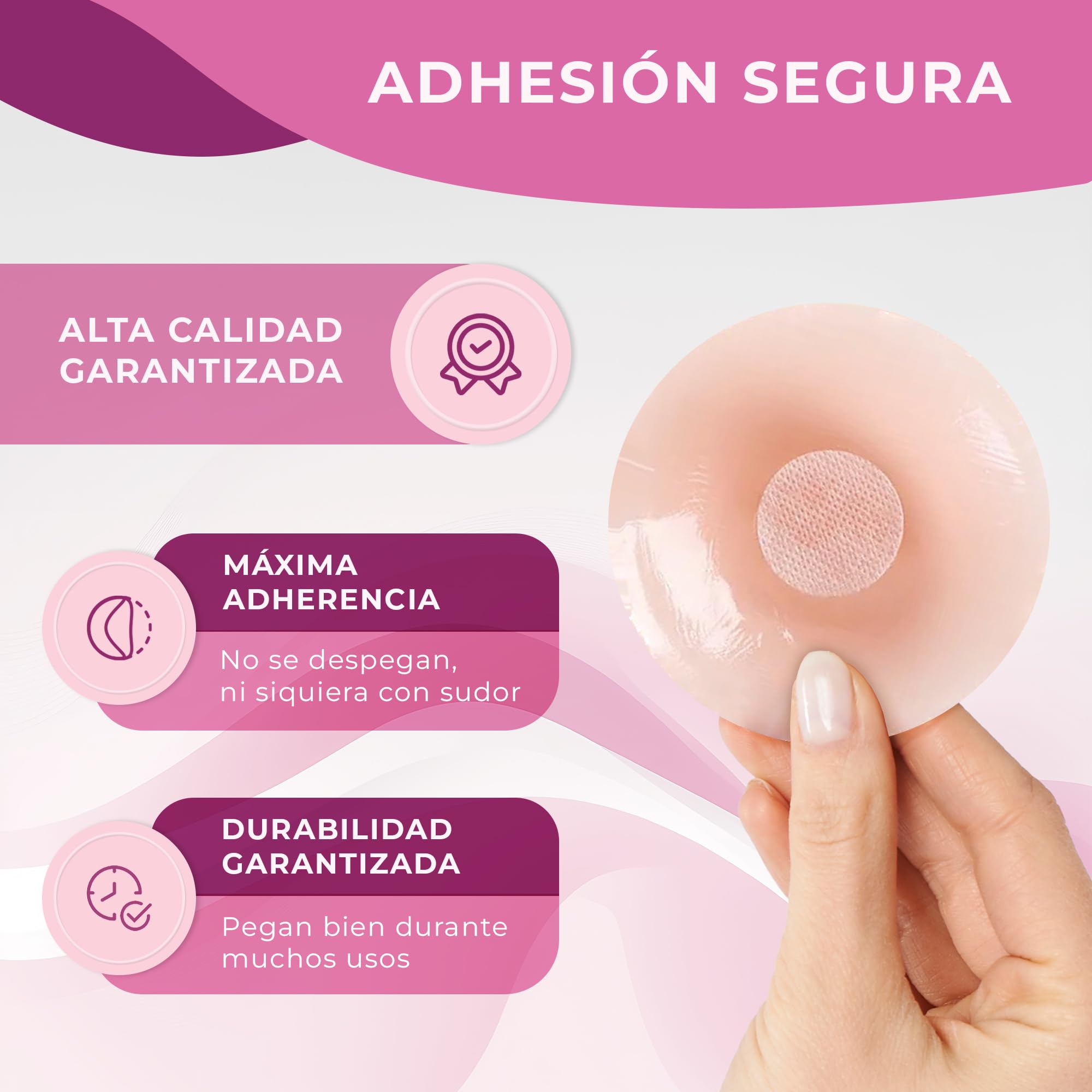 Pezoneras Adhesivas Invisibles de Silicona Fina 6,5cm Reutilizables Hipoalergénico