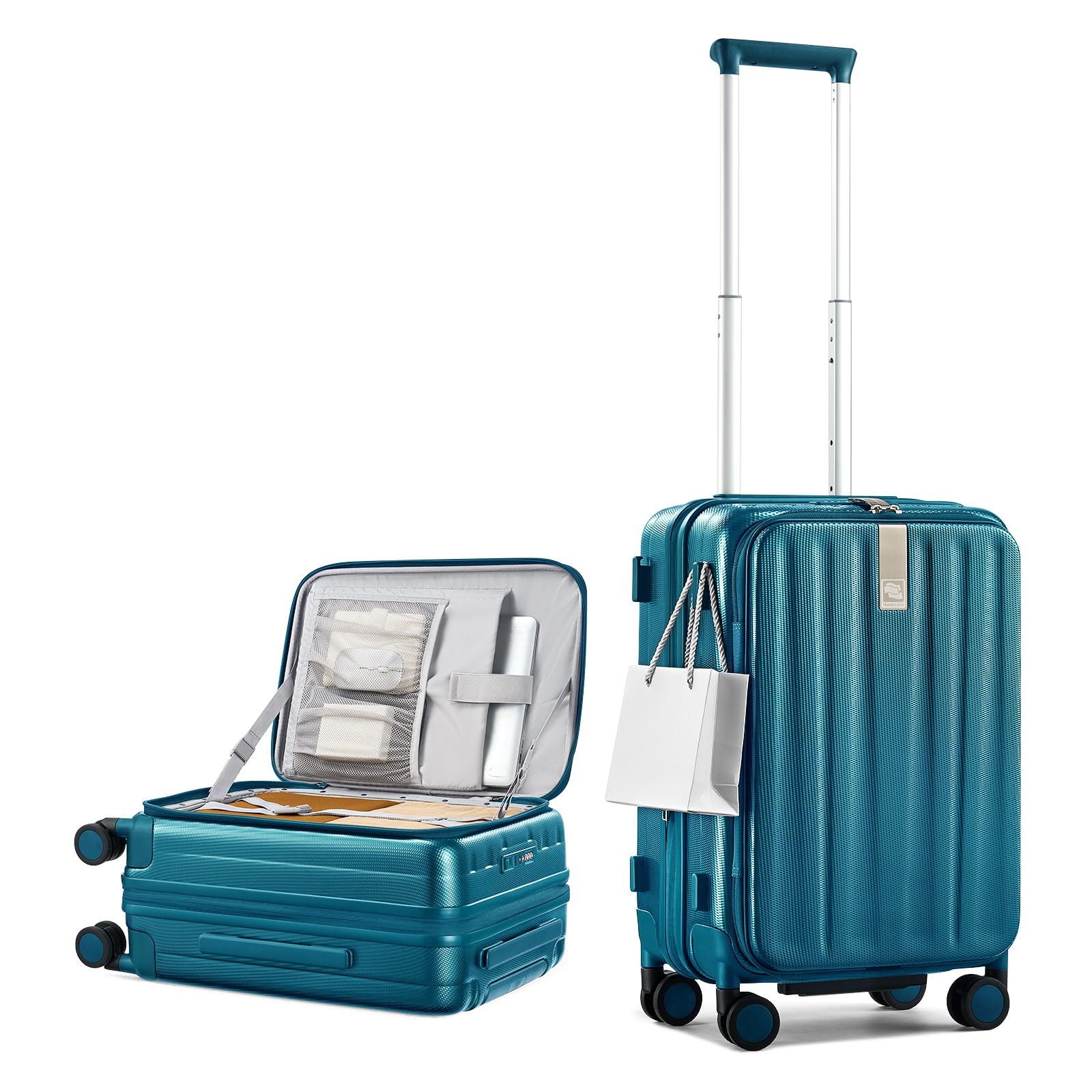 Hanke Top Opening Carry-On - Expandable 16 Inch Airline Approved Spinner