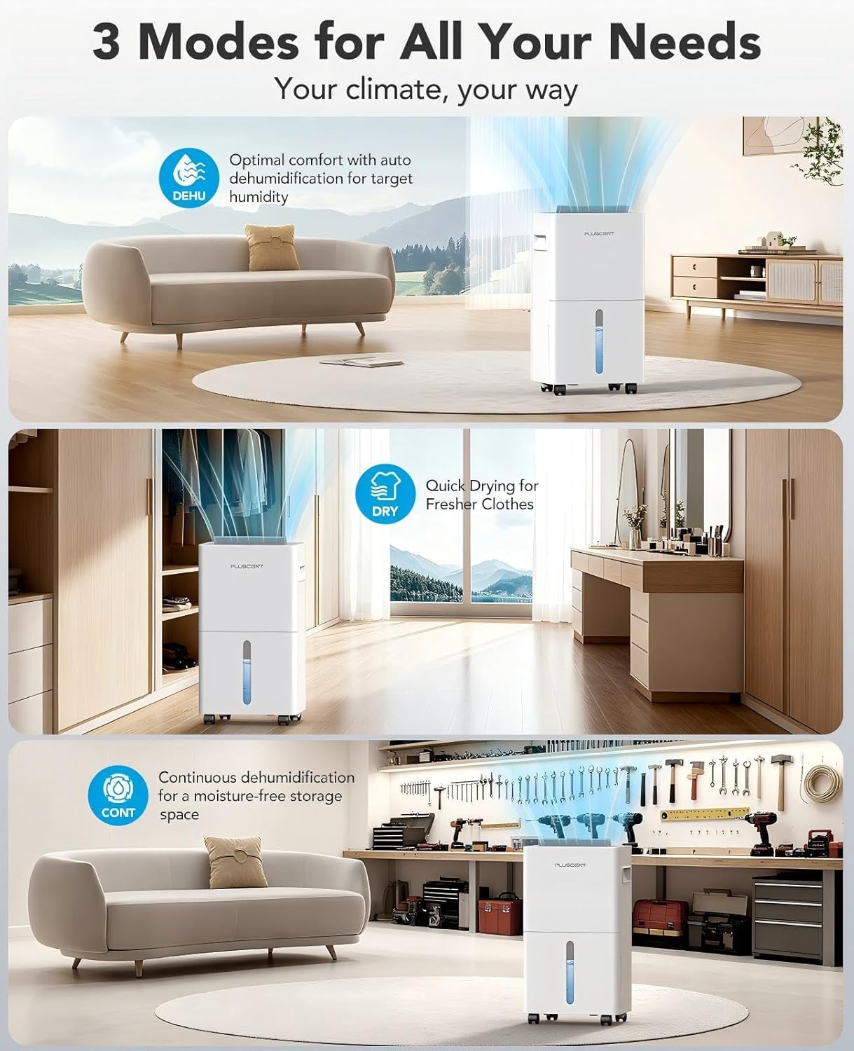 1,500 Sq. Ft Dehumidifier for Basement, 21 Pints Dehumidifiers for Home with Drain Hose, Quiet Operation, Smart Humidity Control, Auto Defrost, 24H Timer, Portable for Bedroom, RV, Bathroom 8 71GpVQLXFHL. AC SL1500