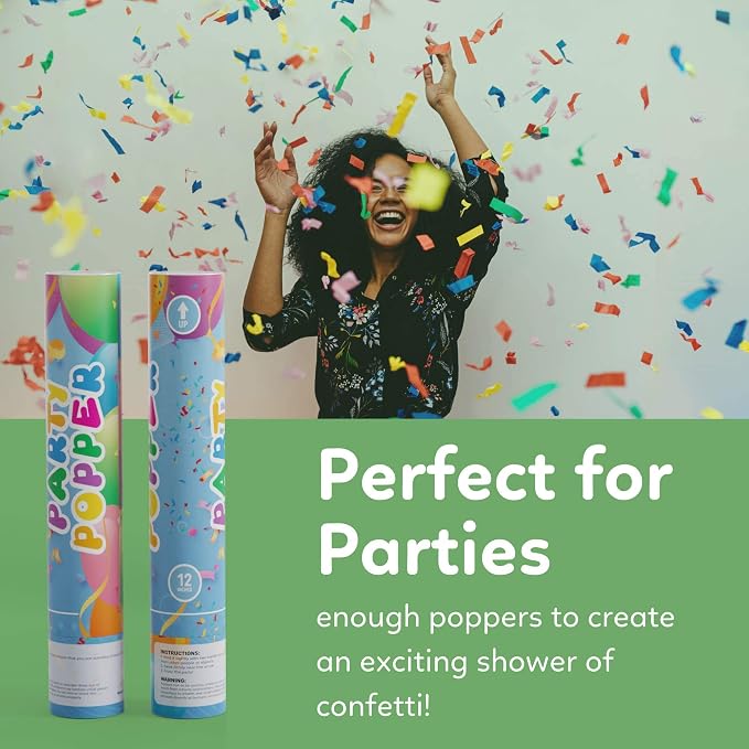 Multicolor Confetti Poppers y Cannons biodegradables 2 unidades miniatura 4