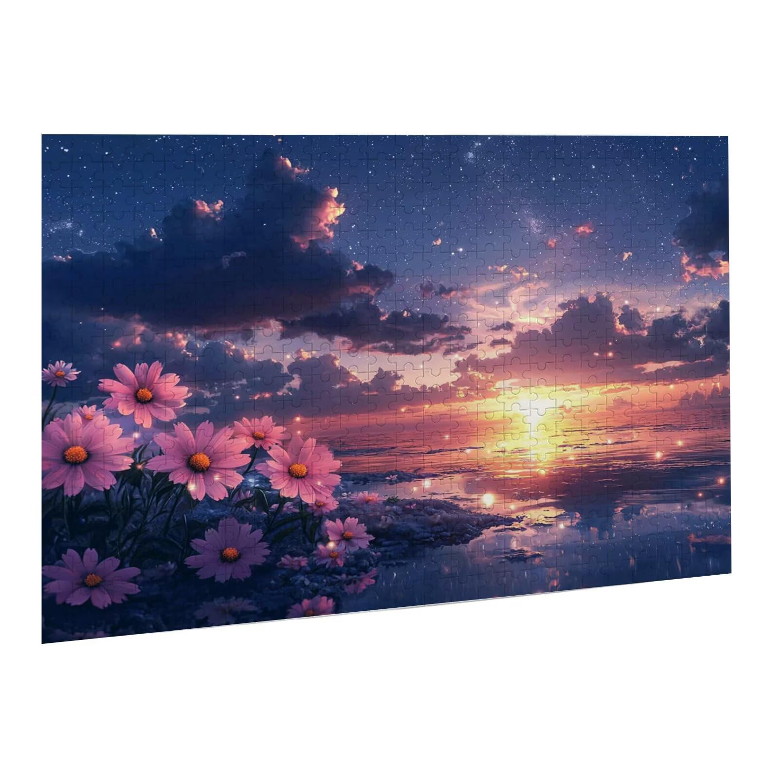 Puzzle dla dorosłych, 3000 sztuk, trudne drewniane puzzle, gra, gra logiczna, gra ręczna rodzinna, kreatywna rozrywka, prezent 81 x 122 cm kwiat zachód słońca K0F-298