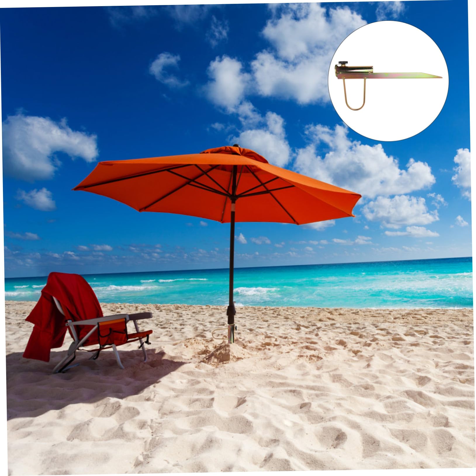 NUOBESTY Asiento de Sombrilla de Playa Anclaje de Suelo Soporte para Sombrilla de Exterior Base de Playa Soporte Insertable el Suelo para Uso o Jardín