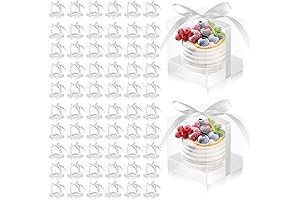 Gerrii 100 Clear Plastic Individual Cupcake Boxes, 3.5" Single Cupcake Containers