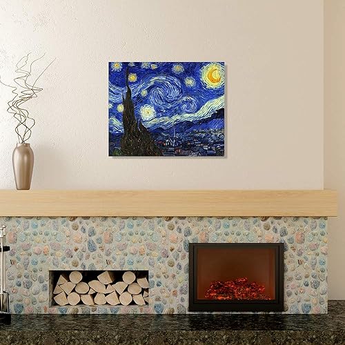 Miniatura 905 de A&T ARTWORK The Starry Night de Vincent Van Gogh. Tamaño del marco: 36 x 30 pulgadas, tamaño de la imagen: 30 x 24 pulgadas, reproducciones clásicas