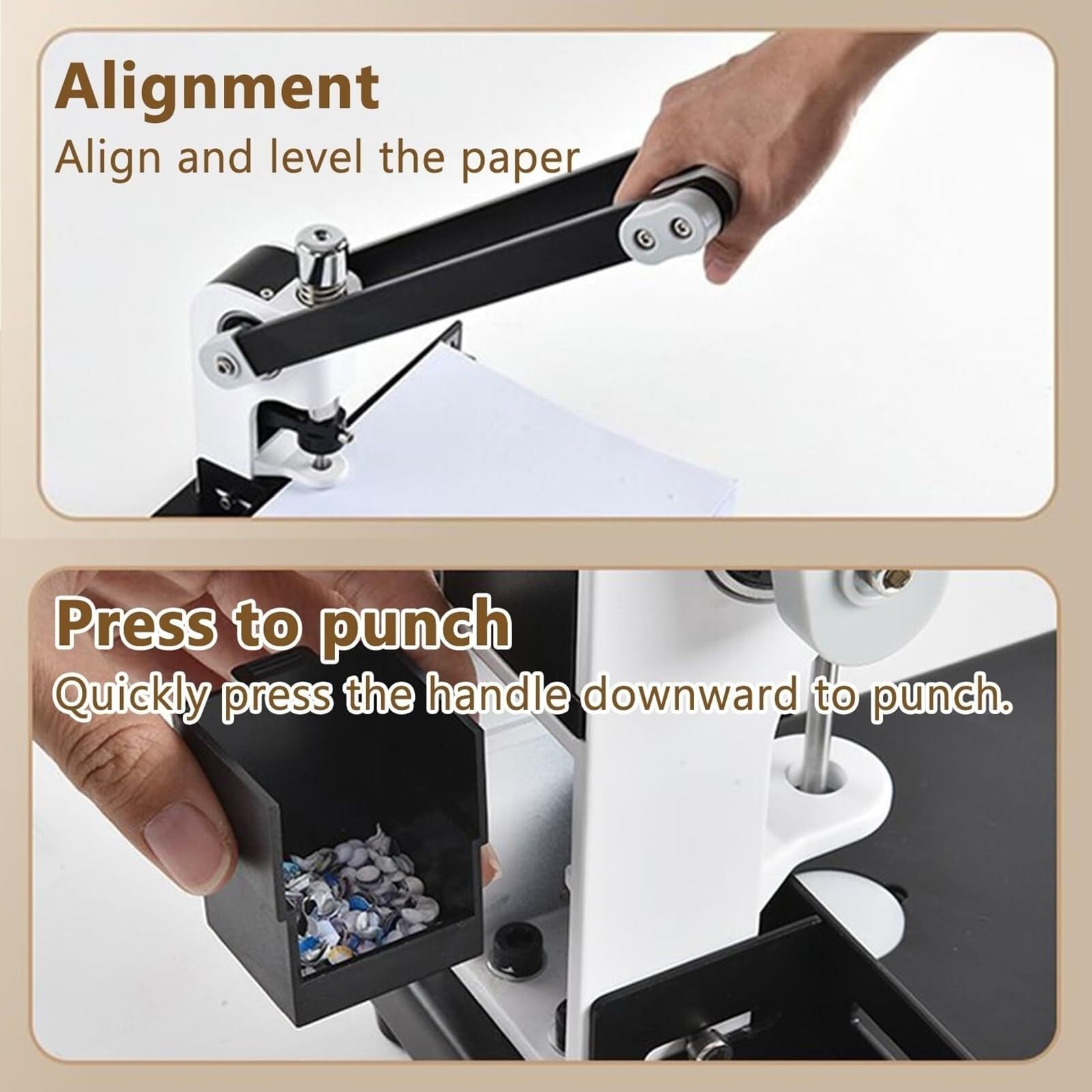 Perforatrice per carta ad alta capacità, perforatrice a foro singolo, margini regolabili per carta A4, carte d'identità, truciolato, progetti artistici, negozio di stampa per ufficio e casa