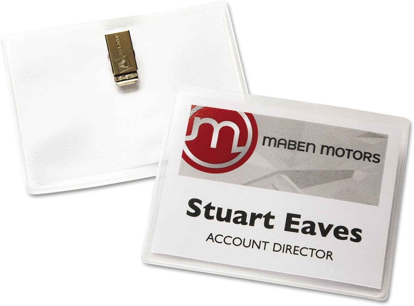 Clip-Style Name Badge Holder with Laser/Inkjet Insert, Top Load, 4 x 3, White, 40/Box