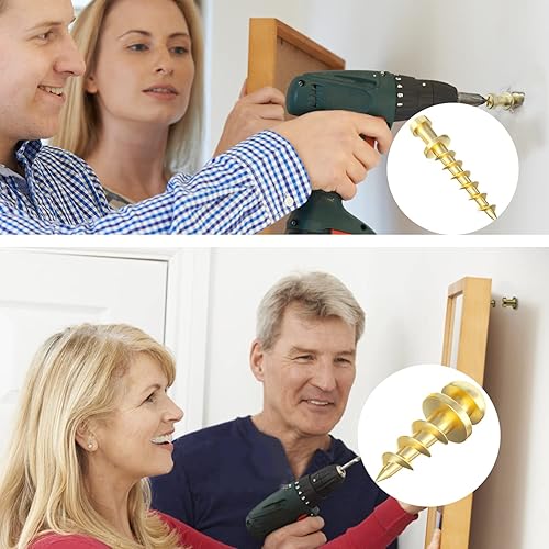 Miniatura 8 de Tornillos para colgar garras de oso - Ganchos para fotos de 30 libras y 75 libras - Tornillos para colgar 4 en 1 para anillos en D, dientes de