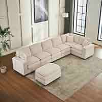 yu15 ソファ Amazon.com: CYzpf U Shaped 7-seat Convertible Sectional Sofa