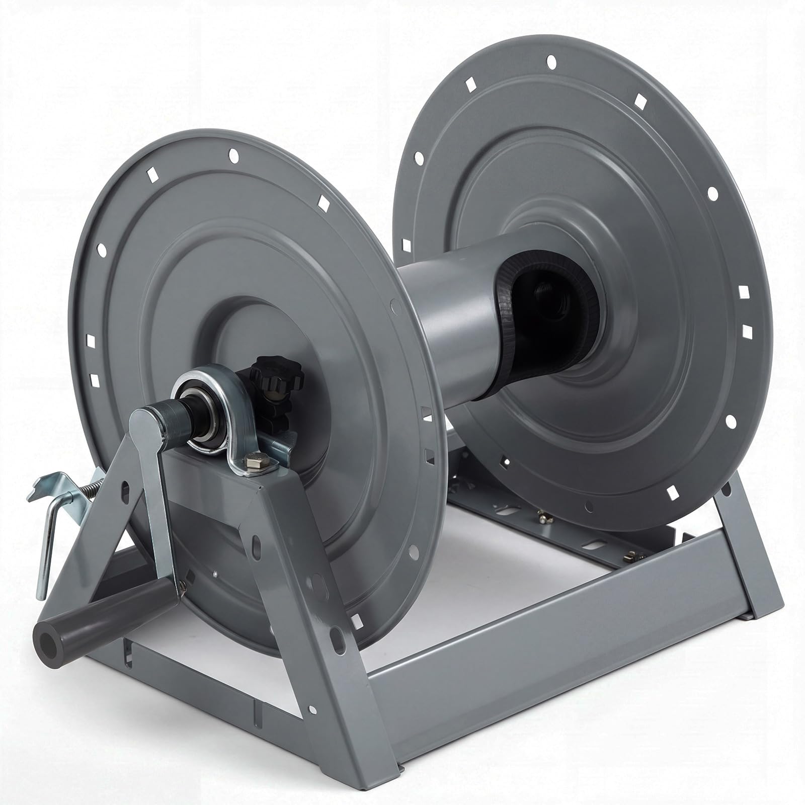 Lounsweer 3/8" x 300' Pressure Washer Hose Reel, 5000 PSI Steel, Grey