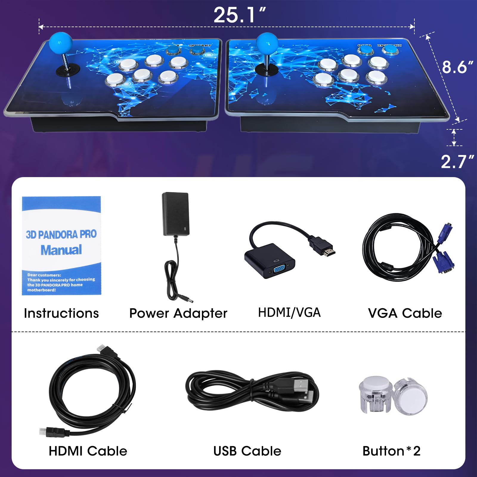 Consola Arcade mejorada 2025, caja Pandora, juegos de descarga WiFi, 36.800 juegos integrados, simuladores PSP/DC/N64, juego 3D, salida HDMI 4K, adecuado para TV/PC/proyector, tarjeta TF de 256 GB