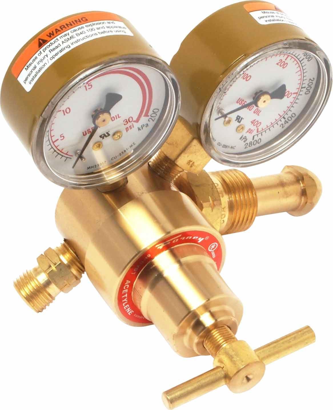 Forney 87071 Acetylene Regulator, Light Duty, Victor Style