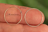 Vista 120 de Gold Hoop Earrings Silver Hoop Earrings - Hoop Earrings For Women Two Pcs Of Thin Gold Filled Sterling Silver Hoops, Helix Hoop, Tragus Ring