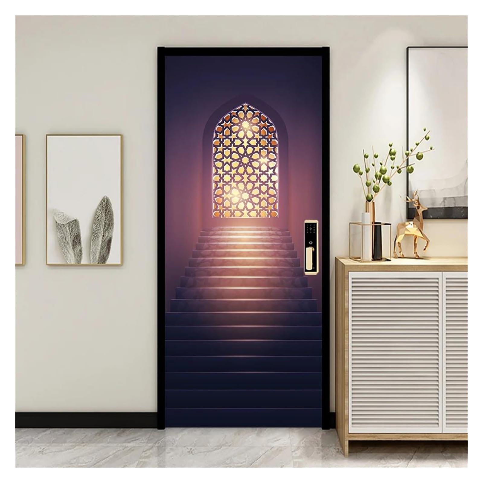 Sticker Cadre de Porte Arabe 95x215cm - Décoration Murale PVC