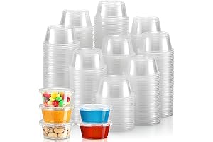 VITEVER 3.25 oz Portion Cups with Lids (120 Sets)