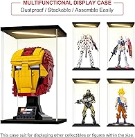 Vista 5 de Vitrina de acrílico para coleccionables, cajas de acrílico transparente para figuras de exhibición, memoribilia, casco de construcción iluminado