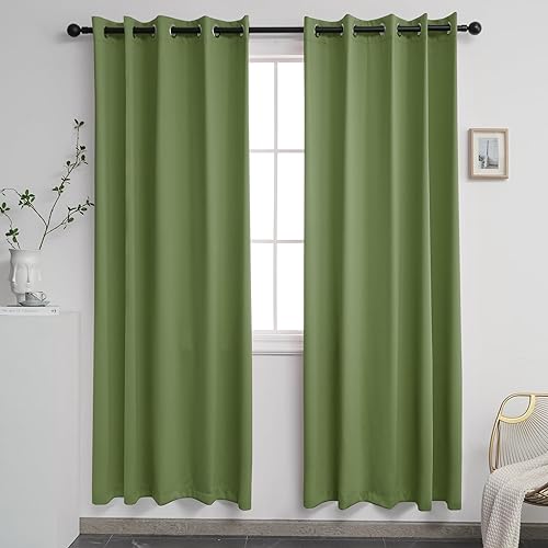 YGO Cortinas salvia de 72 pulgadas de ancho por 84 pulgadas de largo para dormitorio  Cortinas de oscurecimiento de habitación extra anchas con