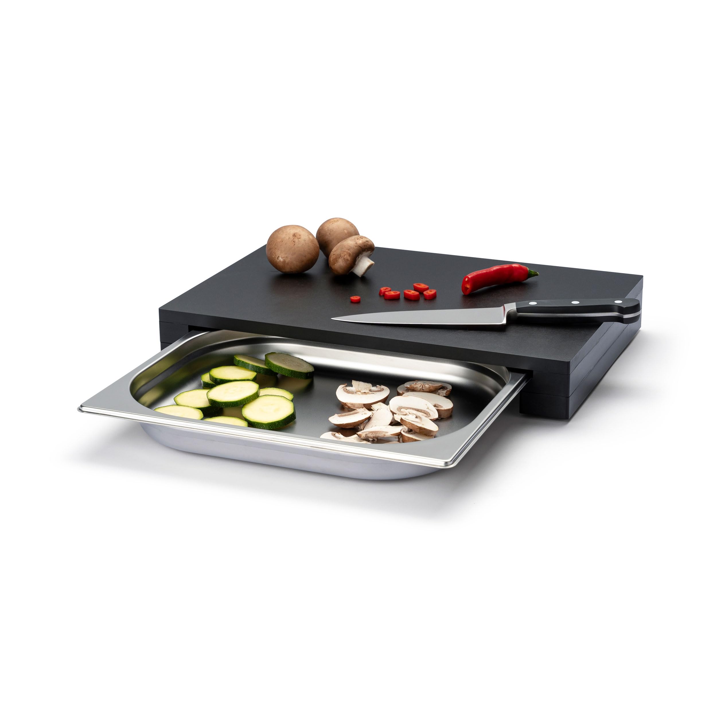 Continenta Schneidebrett mit Schublade Duracore (39 x 27 x 6 cm)