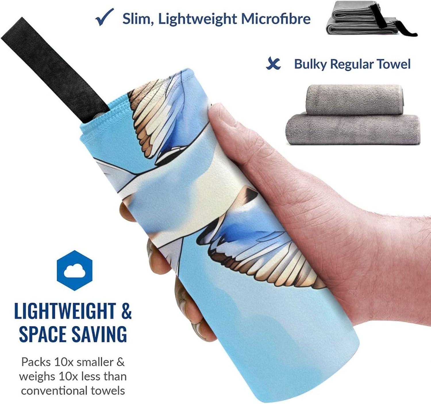 Seagulls in Flight Printed Microfiber Travel Towel,Camping Towel,Quick Dry,Soft Lightweight for Gym,Hiking,Yoga,Backpacking