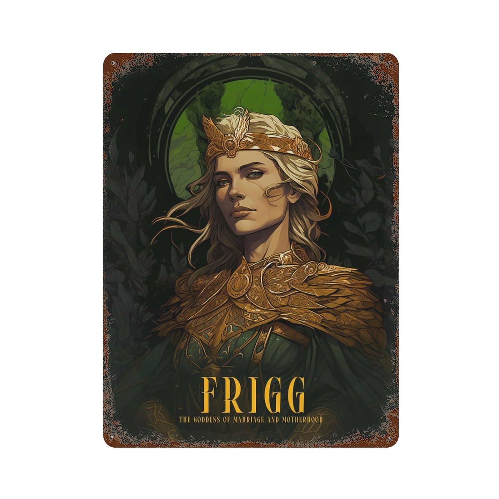 Frigg Rusty Metal Tin Sign 15.7"x11.8", Ideal for Farmhouse, Kitchen And Entryway Decor