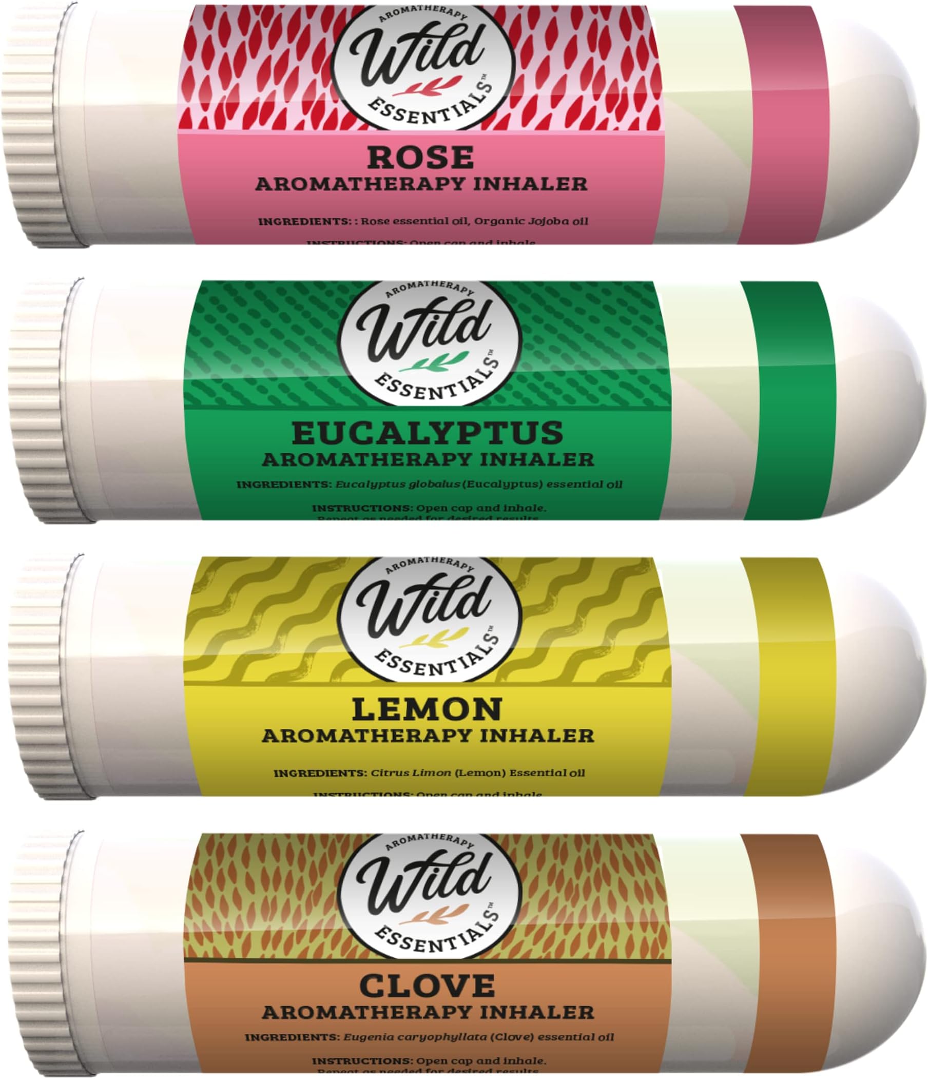mEssentials Wild Smell Retraining Kit Nasal Inhalers, Made in The USA, Pure Oils, Olfactory Therapy, Loss of Smell, Aromatherapy White, White, Small-Medium