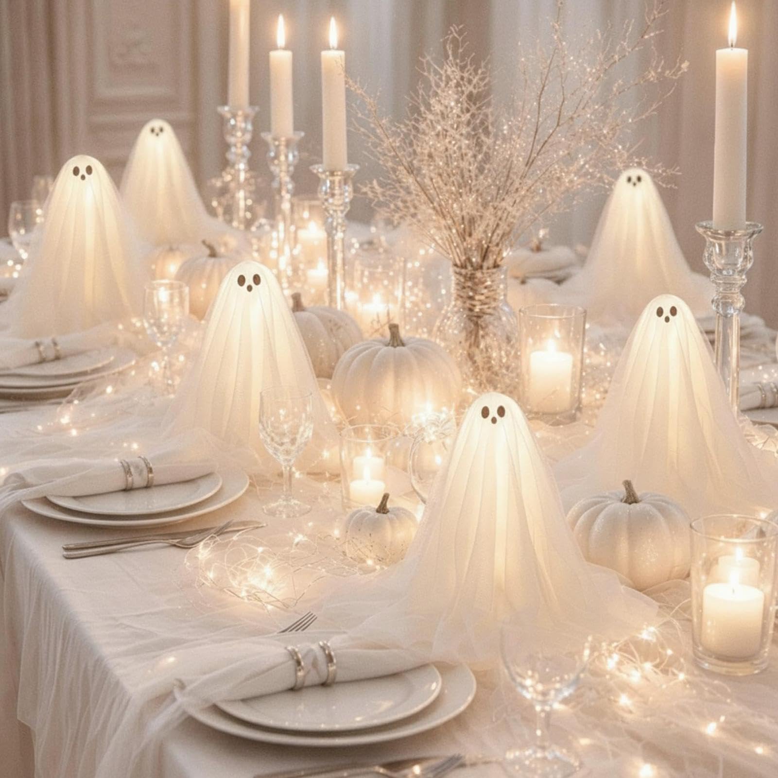 Decorazioni Fantasma Halloween 3 Pezzi Halloween Illuminato Decorativo | Figurina da Tavolo Fantasma Luminoso da Interno per Camera da , Sala da Pranzo, Tavolo, Libreria, Comodino, Ingresso e