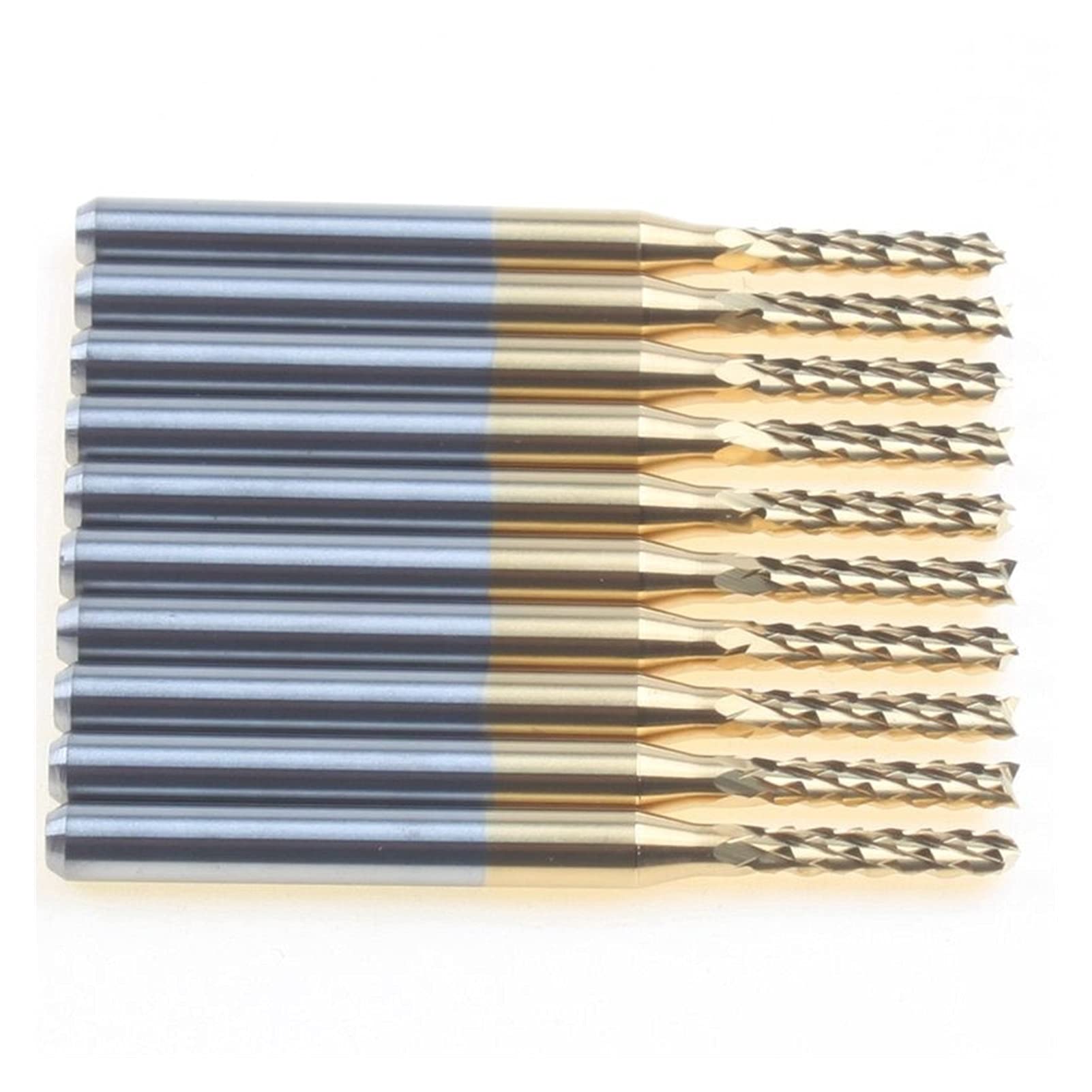 BERWENNY 10pcs Carbide End Mill Engraving Bit CNC Milling Cutter 3.175/2.0/10.5mm
