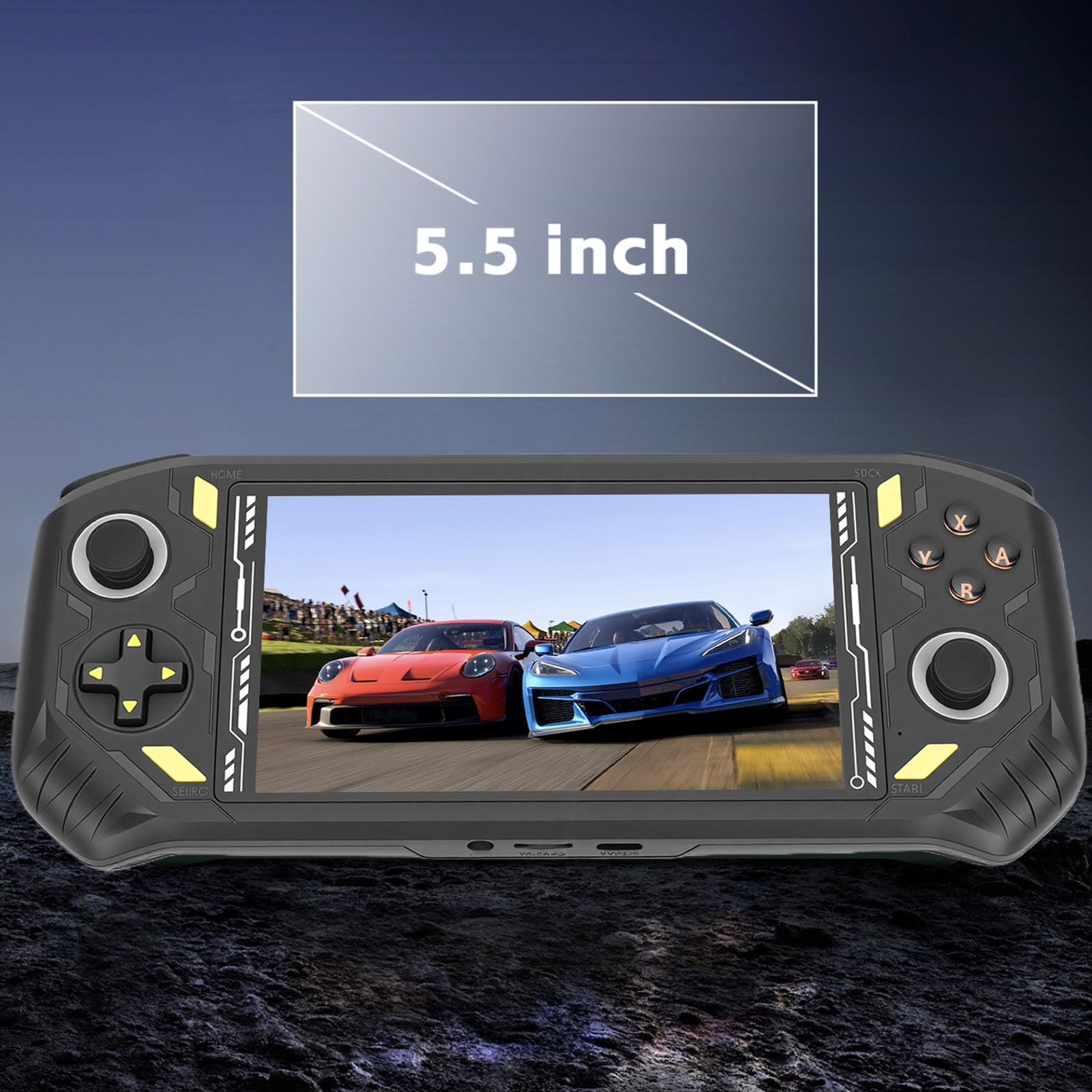 Console di Gioco Portatile, Uscita HDMI con Schermo da 5,5 Pollici Quad Core RK3562 2G RAM, Lettore di Gioco Portatile (BLACK)