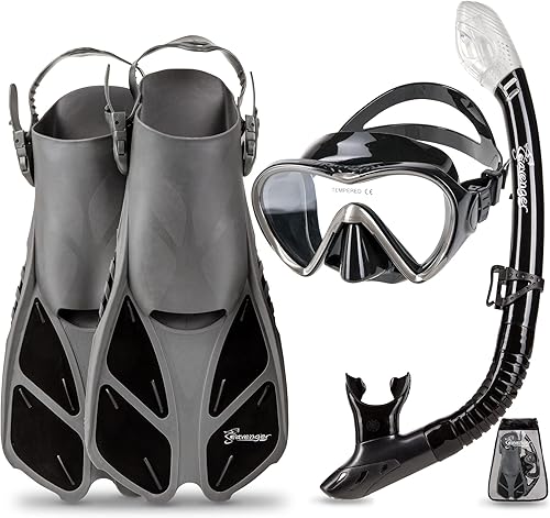Seavenger Conjunto de snorkel de aviador con bolsa de engranajes