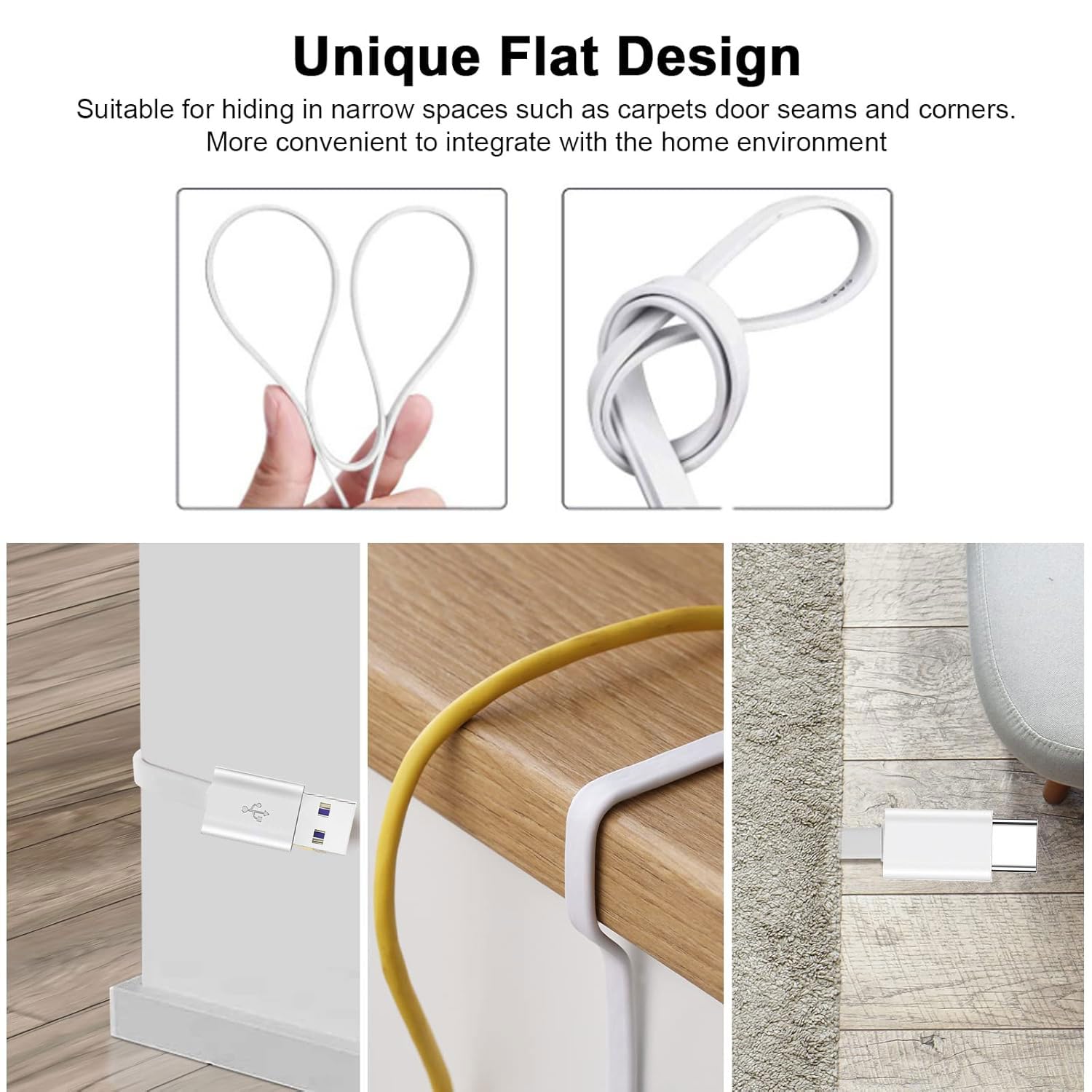 2Pack 25FT Type C Extension Cable for CCTV Security Camera, Ring Pan-Tilt Indoor Cam 2024 Release,Tapo TP-Link 2K C120 Camera,Petcube Cam 360,Flat USB C Extension Charging Cord-NOT Micro USB