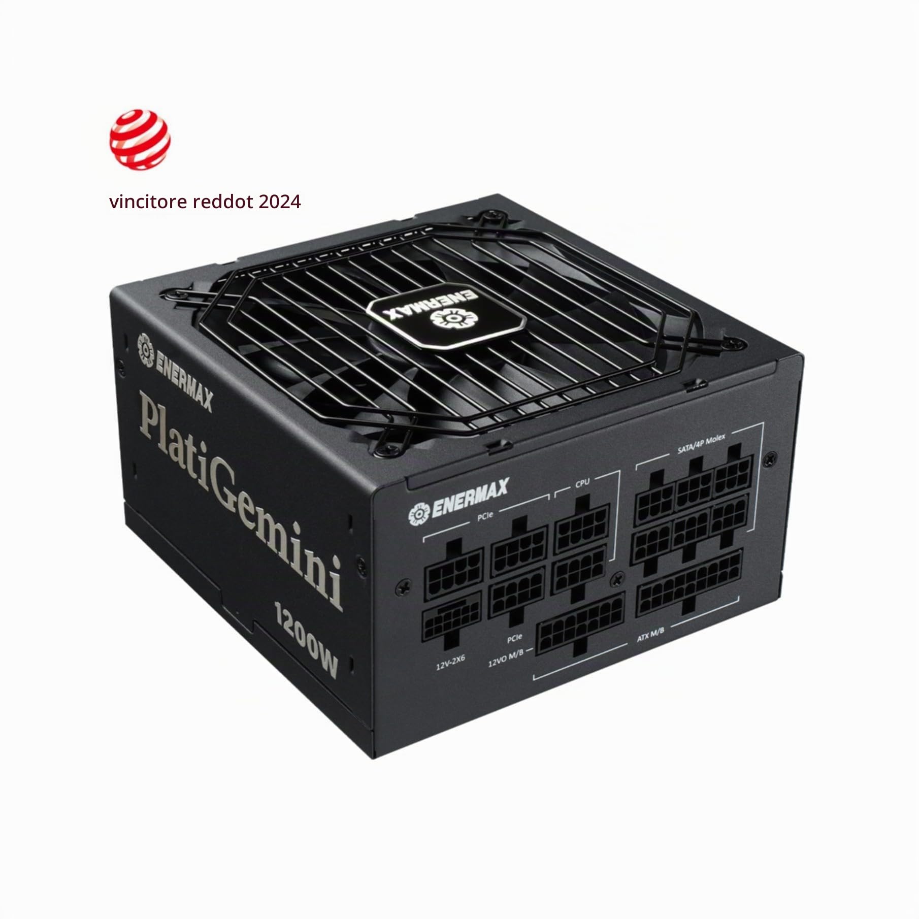 ENERMAX PlatiGemini ATX 3.1 & ATX12VO 1200W 80PLUS Platinum alimentazione ibrida (completamente modulare, 12V-2x6, 60% semi-fanless) incl. GPU WireView; EGN1200P