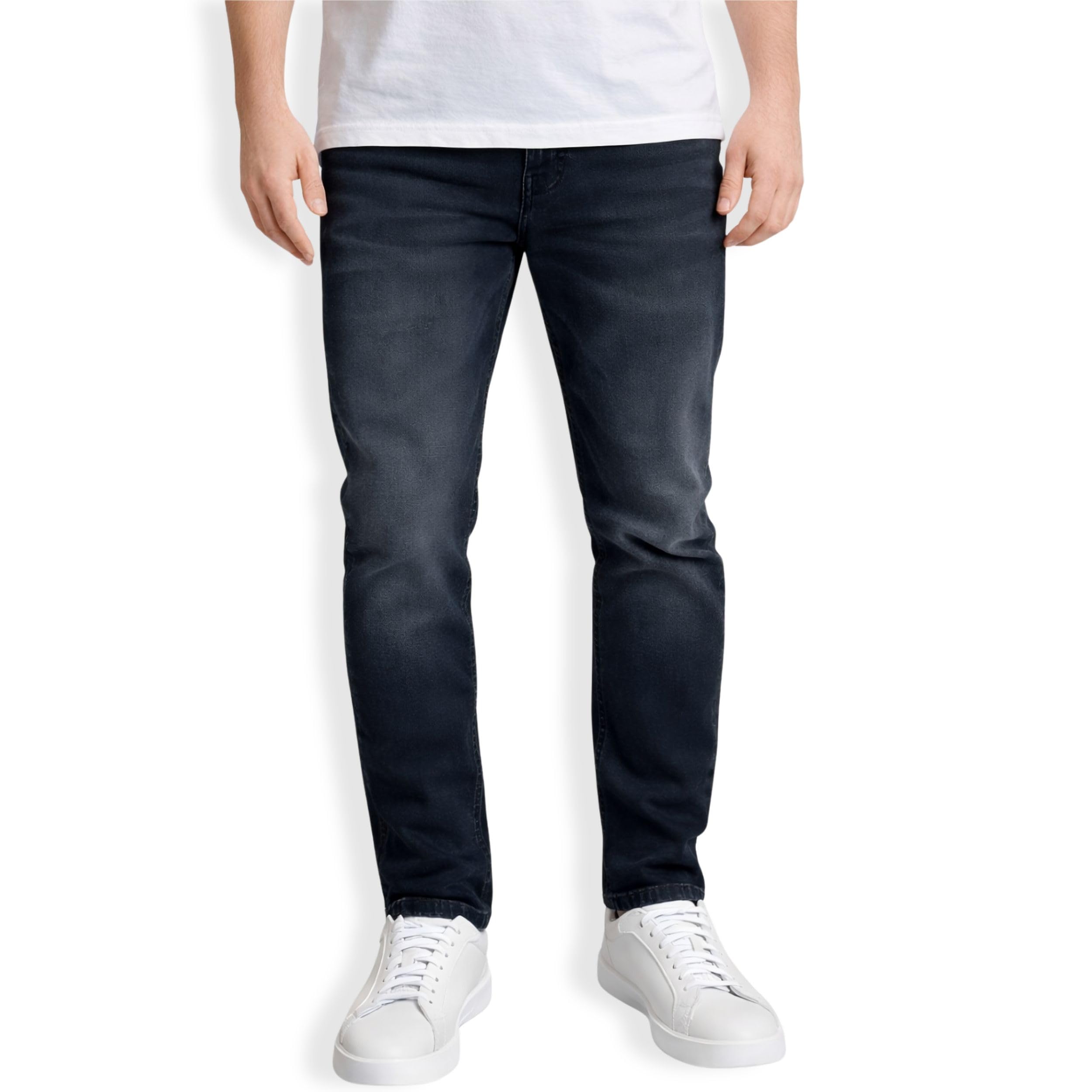 Men’s Slim Fit Black Jeans – Stretch Solid Black Denim Pants for Men – Classic Tapered Fi…