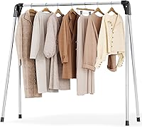 Vista 2 de APEXCHASER Tendedero plegable para ropa, estante de secado de ropa de acero inoxidable plegable, colgador de ropa para suéter, ropa de bebé, toalla