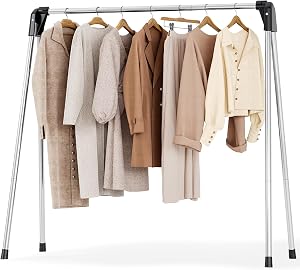 APEXCHASER Clothes Drying Rack, Foldable Clothes Rack, Stainless Steel Laundry Drying Rack, Collapsible Clothing Rack for Indoor & Outdoor, Drying Rack Clothes for Travel, 48.81 Inch