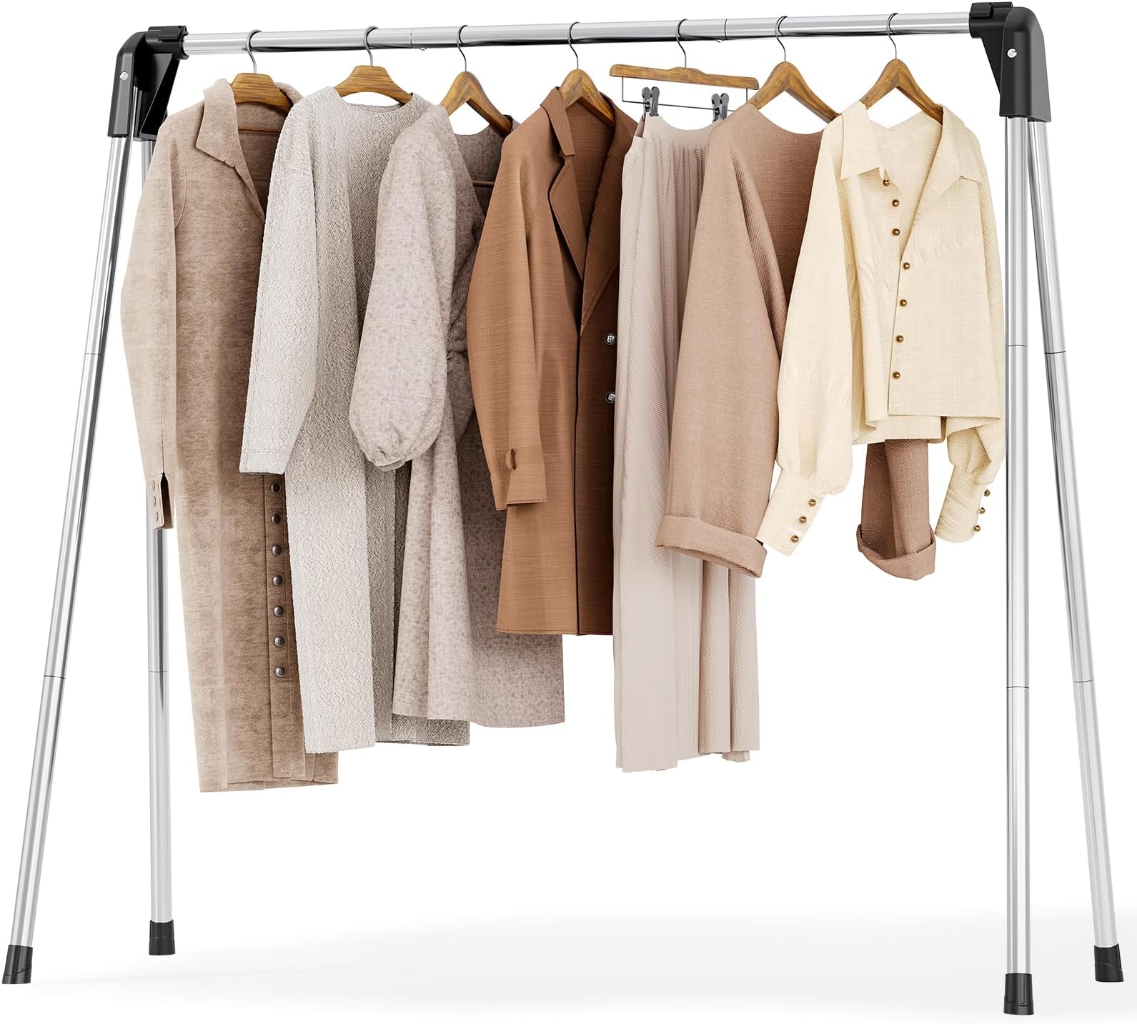 APEXCHASER Clothes Drying Rack Foldable, Stainless Steel Laundry Drying Rack Collapsible, Clothes Hanger for Sweater Baby Clothes Towel for Indoor & Outdoor, Portable Clothes Airer for Travel