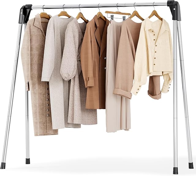 APEXCHASER Clothes Drying Rack, Foldable Clothes Rack, Stainless Steel Laundry Drying Rack, Collapsible Clothing Rack for Indoor & Outdoor, Drying Rack Clothes for Travel, 48.81 Inch
