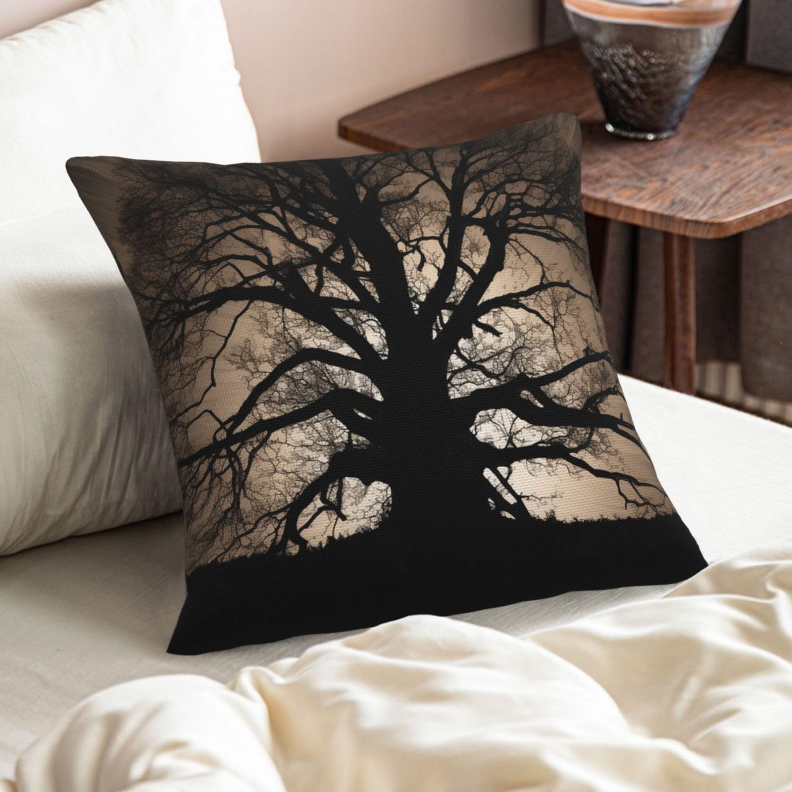 HOSL Cotton Linen Square Throw Pillow Case Decorative Cushion