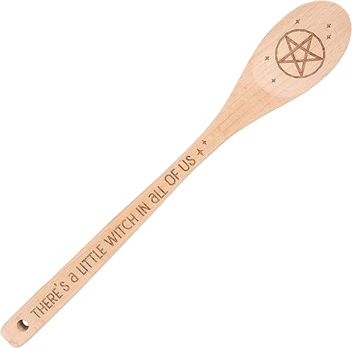 Encanta tu cocina con una cuchara mágica de pentagrama de madera, cuchara de madera con temática de bruja, utensilio de cocina decorativo, regalo de