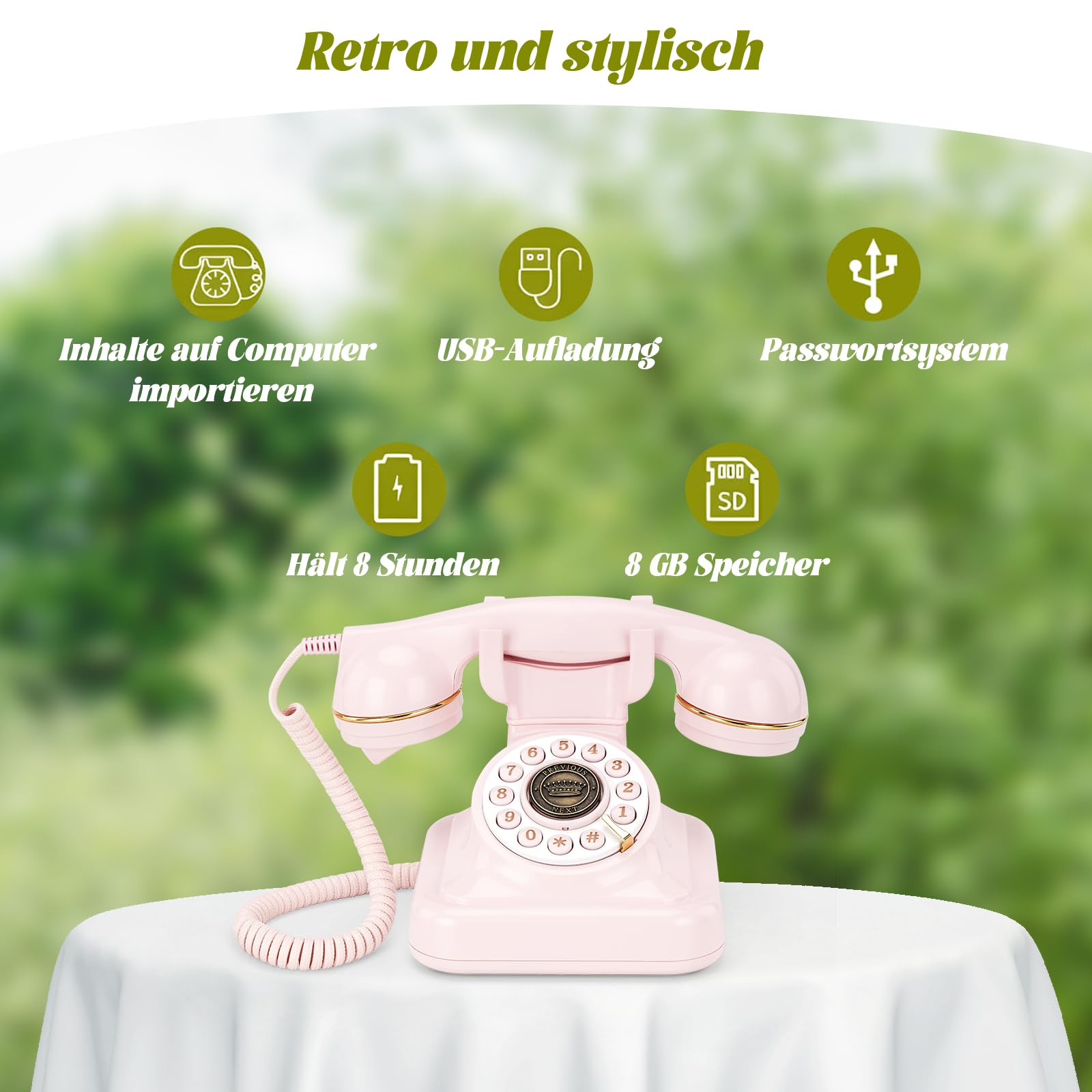Il telefono di nozze del libro degli ospiti audio può registrare libri audio personalizzati per matrimoni, banchetti e feste e supporta la riproduzione di voci sul dispositivo stesso. (rosa)