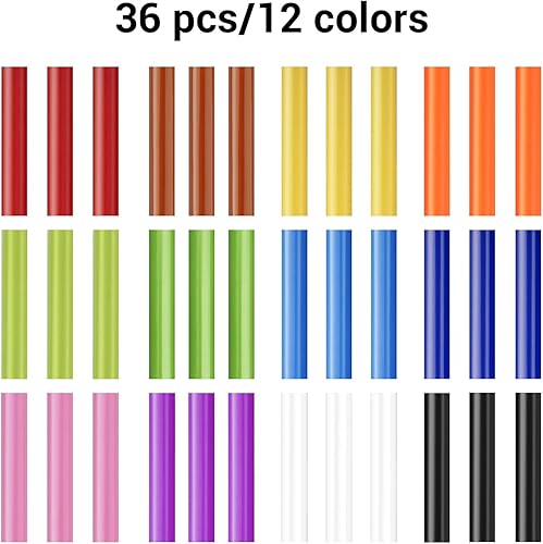 Miniatura 8 de ENPOINT Barras de pegamento caliente de colores, 8 pulgadas de largo x 0.27 pulgadas de diámetro para pistola de pegamento caliente, varillas de