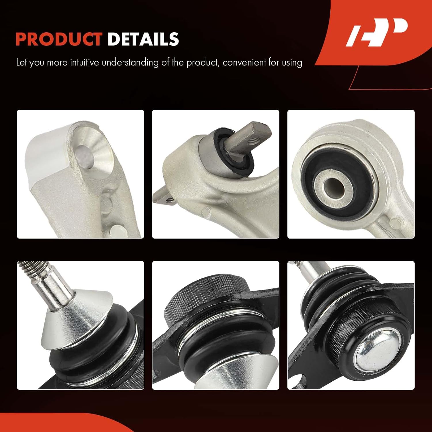 A-Premium Set of 4, Front Lower Control Arm, Lower Ball Joint, Compatible with Volvo S60 2001-2007, V70 2001-2007, FWD