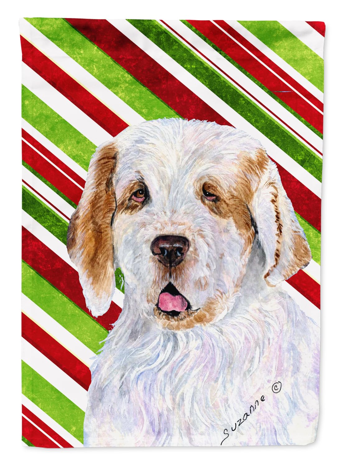 Drapeau Clumber Spaniel de Noël pour embellir votre jardin en hiver