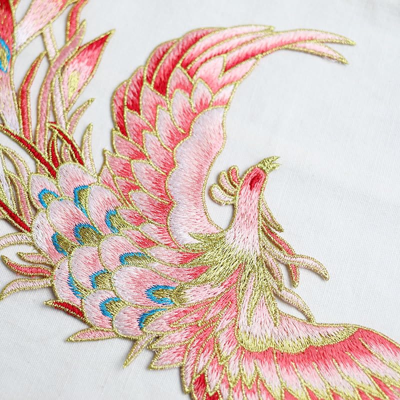 Phoenix Gold 5 szt. 46 x 17 cm haftowana tkanina rockowa punkowa opaska duża naprasowana naszywki do haftowania odznaka na ubrania kurtki