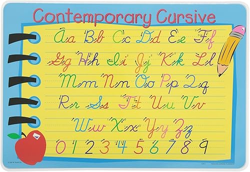 Miniatura 3 de Painless Learning Juego de manteles individuales educativos contemporáneos, cursivos, escritura cursiva, escritura manuscrita y manuscrito moderno,